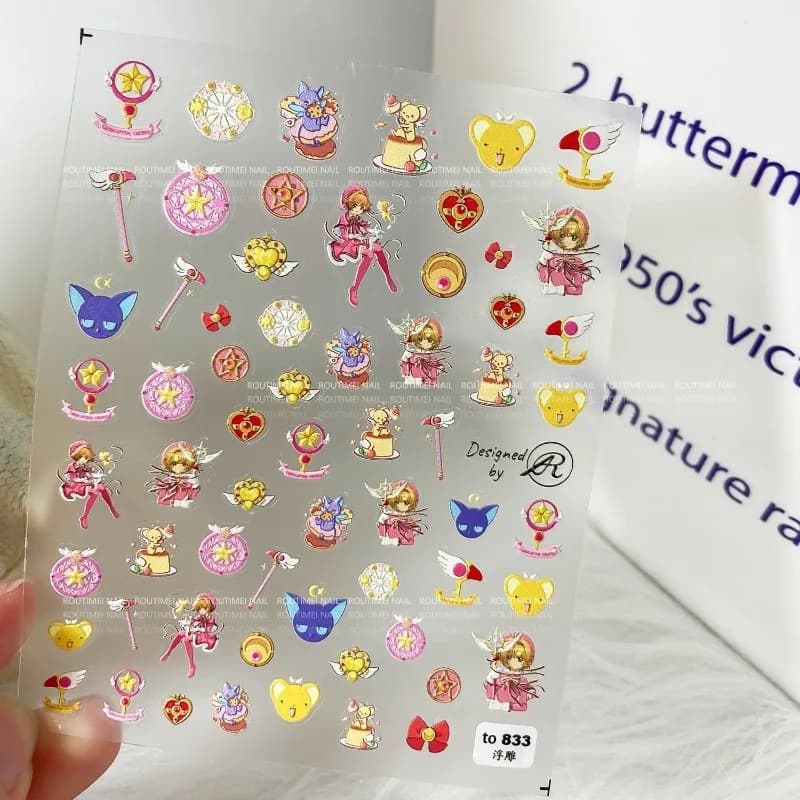Adesivi per unghie Sailor Moon Tsukino Usagi Mizuno Ami Anime Periferico Serie di cartoni animati carini Accessori di supporto adesivo impermeabile