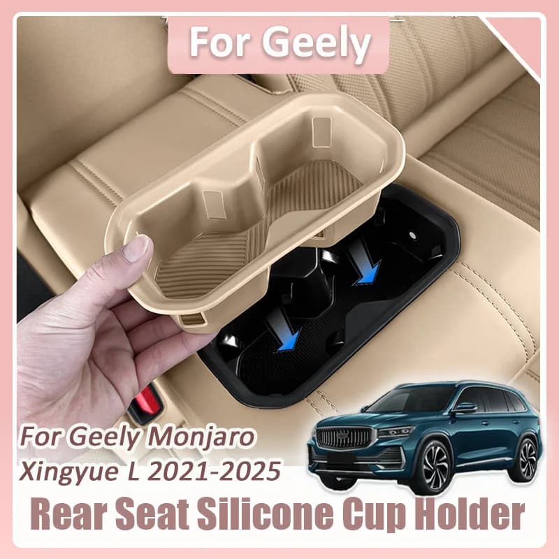 Per Geely Monjaro Xingyue L 2021 2022 2023 2024 2025 Auto Sedile Posteriore Supporto di Tazza In Silicone Zerbino Pad Scatola di Immagazzinaggio Organizzatore Accessori