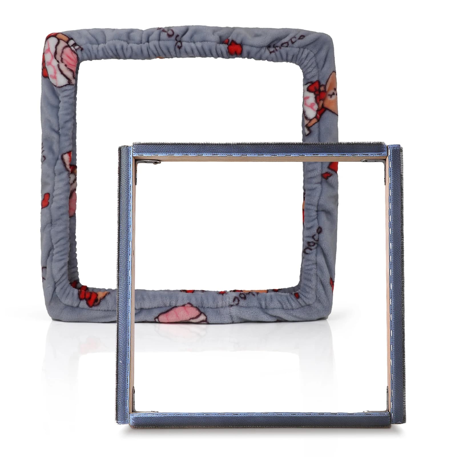 Square Embroidery Hoop Set with Wooden Gripper Strips Punch Needle Frame And Needle for DIY Embroidery Sewing And Cloth Painting