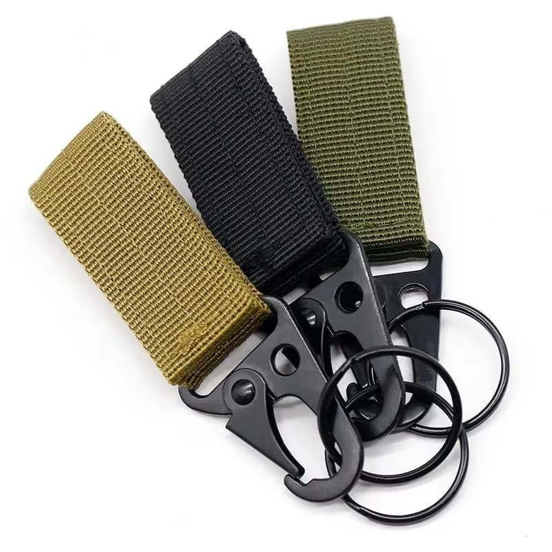 1-4Pcs Tactical Nylon Webbing Buckle Carabiner Hook Backpack Belt Clip Keychain Hanger For Outdoor Climbing Camping