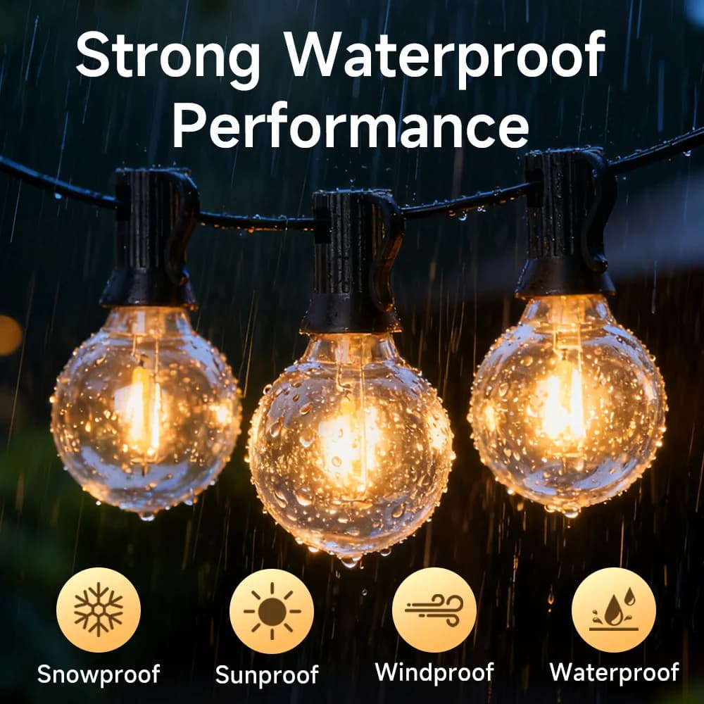 G40 Led Stringa di luce esterna Decorazioni natalizie 7.5/15/30M Lampadine a globo Lampada da fata per matrimonio Patio Cortile Lampada da campeggio a corda