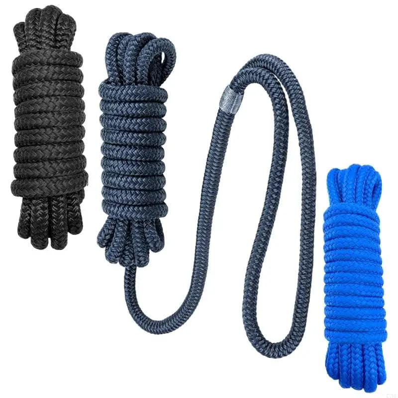 77HF Confezione da 2 corde ormeggio marine per carichi pesanti, anelli pre-impiombati, costruzione in nylon