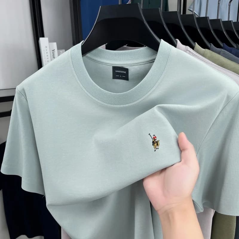 T-shirt di lusso a maniche corte con scollo rotondo, ricamo classico Paul Pony, top casual estivo, nuova moda, abbigliamento da golf da uomo