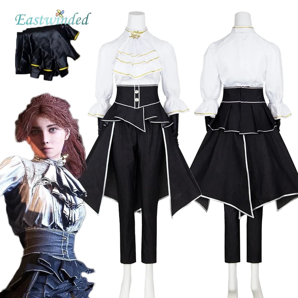Maier Cosplay Dress Costume Game Clair Obscur Shirt Black Skirt Outfits Disguise Halloween Uniform Clothes Carnival Adult Women