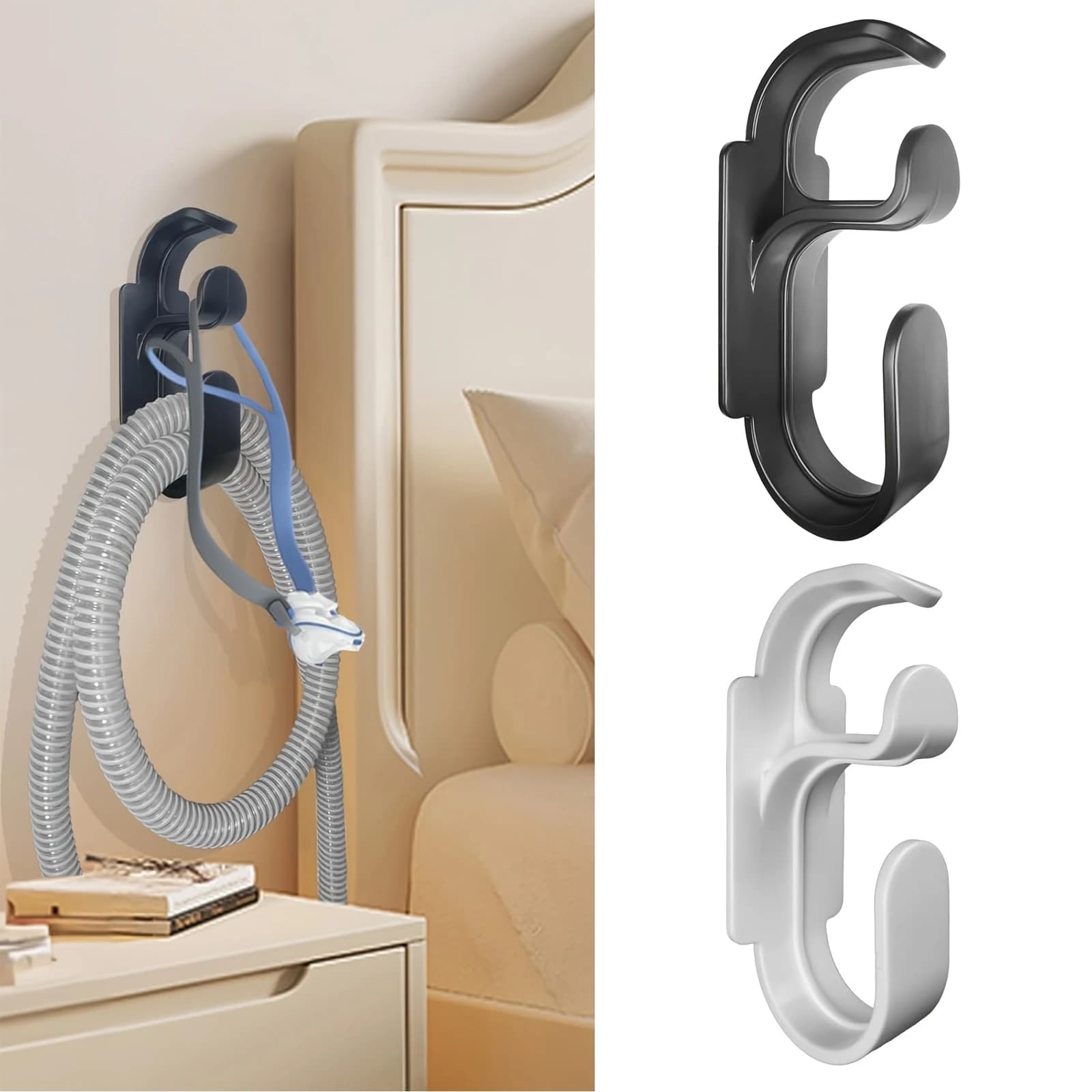 CPAP Hose Hanger with Anti-Unhook Feature CPAP Mask Hook & Tubing Holder CPAP Hose Organizer Avoid Hose Tangle for Sleep Better
