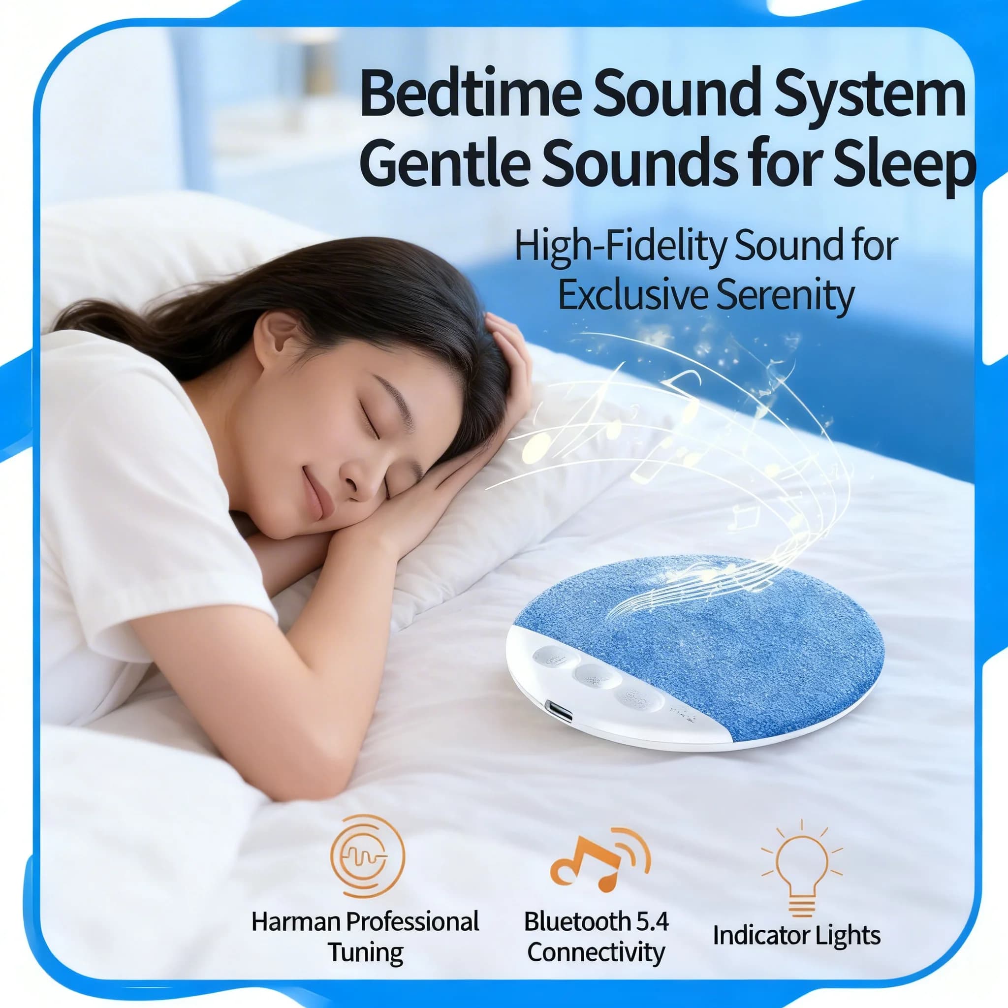 Nuovo Altoparlante Bluetooth da Cuscino per Camera da Letto, Suono Stereo Bass e Rumore Bianco con Timer per Dormire, Regalo per il Relax