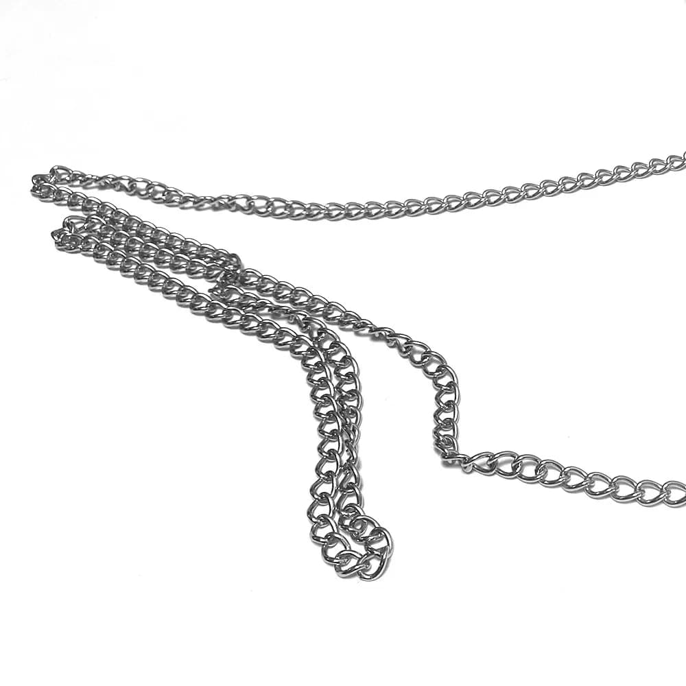 Stainless Steel chastity Lock Fixed Chain Metal Adjustable Male Chastity Cage with Anti-Off Device Elastic Belt Accessories