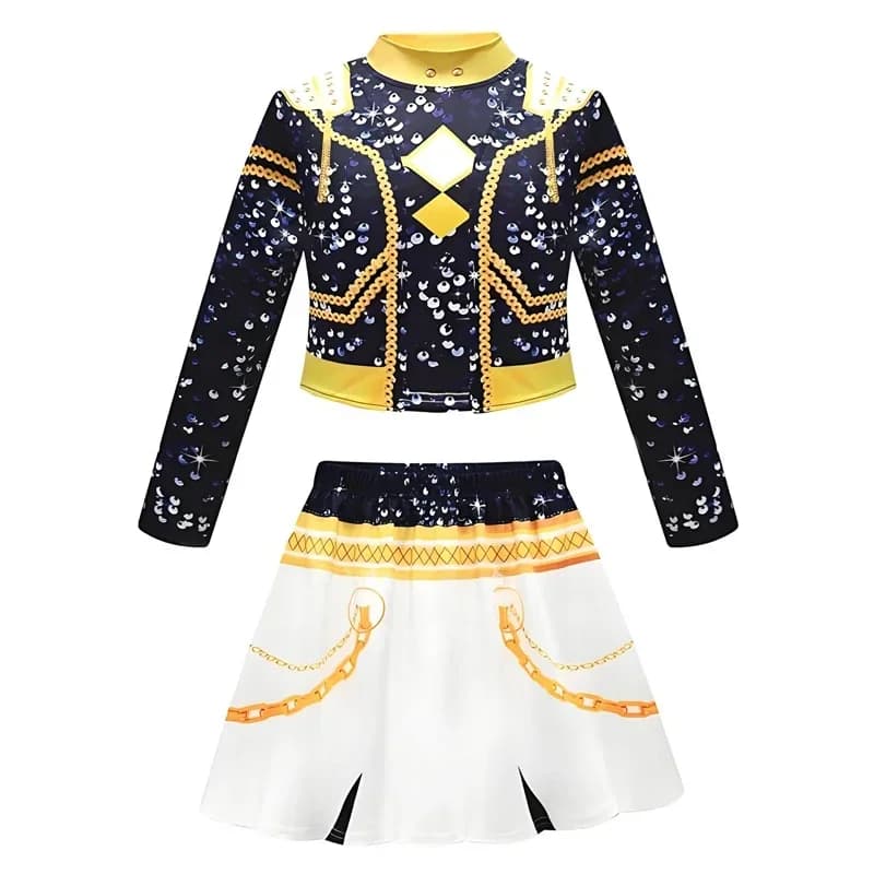 Costume da Palcoscenico per Ragazze in Stile Coreano, Top con Pantaloncini, Collana con Nappine, Set 4 Pezzi per Halloween