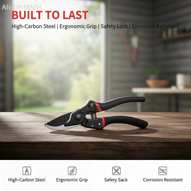 ZLinKJ Precision Bypass Pruning Shears with Titanium Blades for Professional Heavy Duty Garden Use