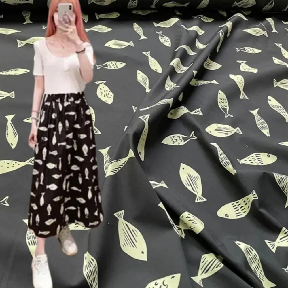 Printed Natural 100% Cotton Poplin Fabric Handmade Diy Fashion Clothing Shirt Fabrics Cloth by the Meter Sewing Material