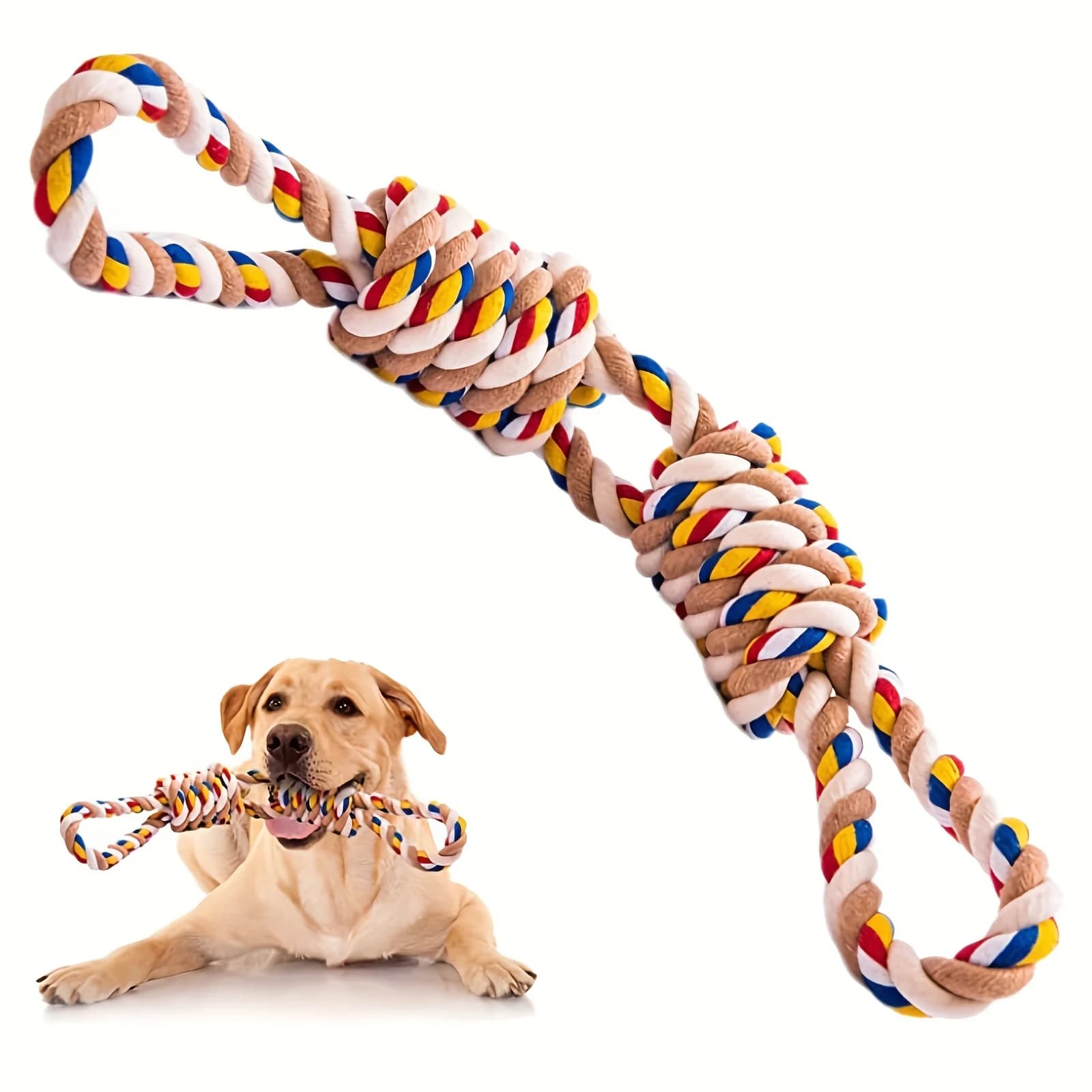 Large Oxford Cloth & TPR Combined Squeaky Dog Chew Toy Wearproof Indestructible Design Teeth Cleaning Interactive Molar Pet