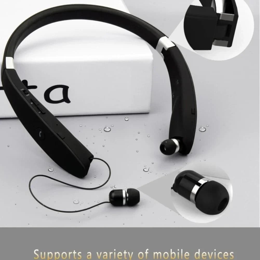 1pc wireless headphones with folding earphone headset with noise cancellation stereo music headphones for sports headphone accessories