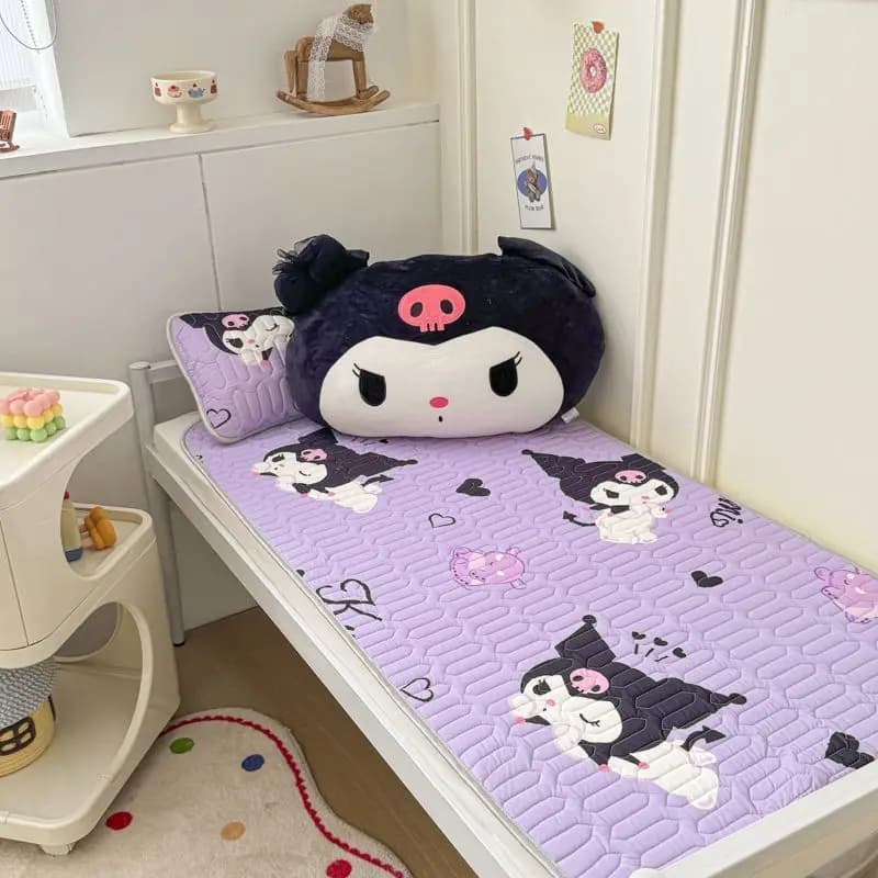 Sanrio Hello Kitty Summer Child Latex Cooling Mat Cartoon Cute Comfortable Cooling Sensation Children's Bed Bed Sheet Set Gift