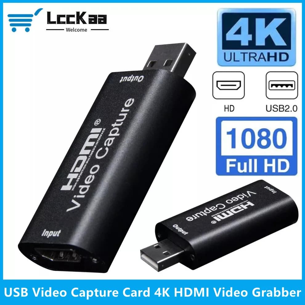 LccKaa Video Capture Card 4K USB 2.0 HDMI Video Grabber for PS4 Game DVD Video Recording Video Recording Live Streaming