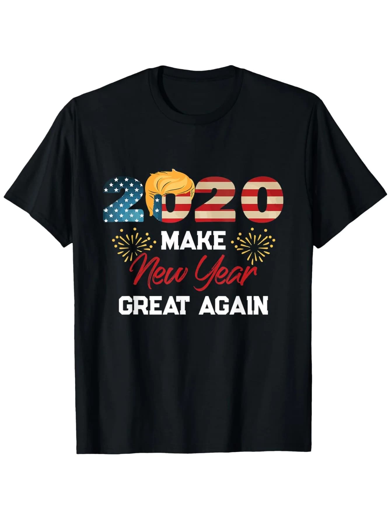 T-shirt "Fake New Year Great Again 2020" - 100% cotone, regalo natalizio patriottico unisex (S-XXXL)