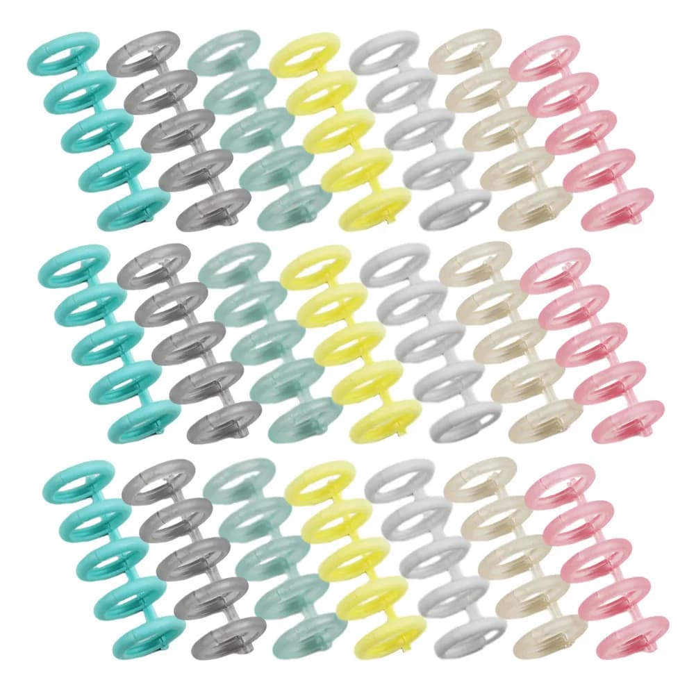 30 Pezzi Anelli Portatili per Rilegatura a Fogli Mobili, Anelli in Plastica a 5 Fori per Rilegatura Libri, per Fai da Te, Quaderni, Agende, Scrapbook, Ufficio, Scuola, Casa