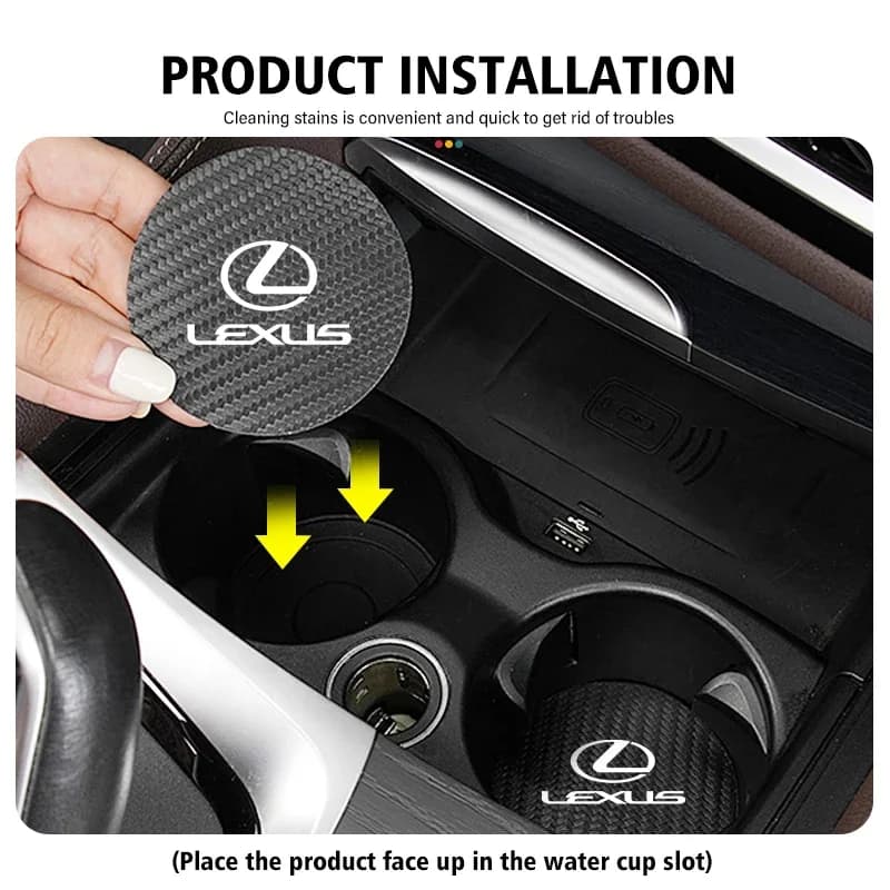 Adesivi per auto 2 pz. Tappetini antiscivolo per portabicchieri auto per Lexus CT ES GS NX IS250 CT200h IS300h ES300h ERX40