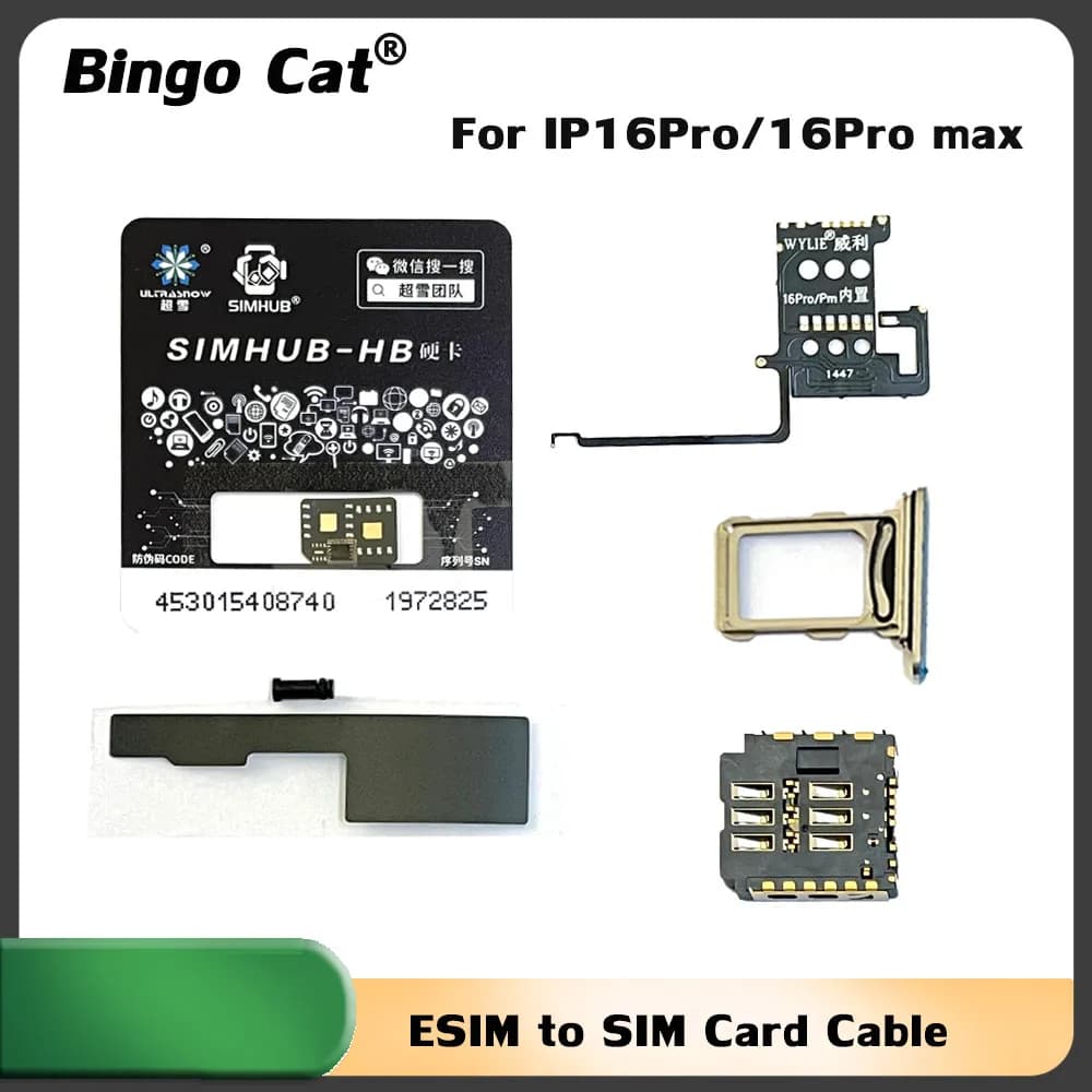 Wylie Versione USA Conversione ESIM Dual SIM Card Soluzione di integrazione MEP per iPhone 17 16 15 14 pro Max Plus Strumenti di riparazione del telefono