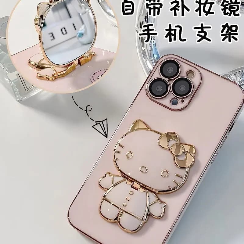 Cartoon Cat Head Phone Stand High-Value Kawaii 360° Rotatable Phone Holder Adjustable Desktop Stand for Women Office Desk Gift