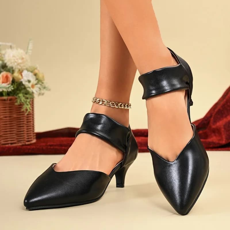 French Pointed Toe Stiletto Shallow Mouth One Strap Mary Jane High Heels Femininity Summer New Baotou Sandals