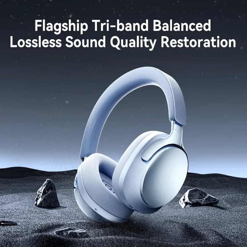 Cuffie Wireless Hellodigi EL-GT5 ANC con Cancellazione del Rumore 58dB, Audio Spaziale Hi-Res, Altoparlanti da 40mm, BT 6.0, Cuffie da Gaming