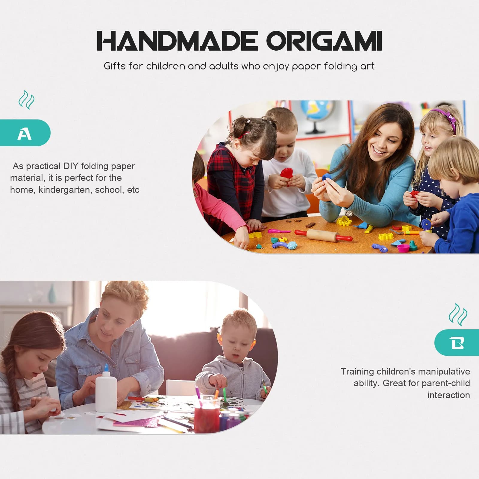 100Pcs DIY Origami Craft Paper Colorful Dual-Sided Cardstock 8.5inch for Creative Handicrafts Training Manipulative Ability Gift