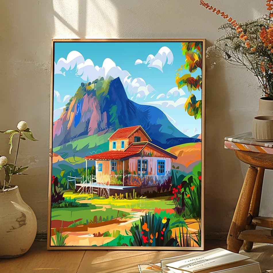 2026 Painting By Number Adults building Landscape Scenery Watercolor Picture Drawing Acrylic Paints Diy Set Oil Art Crafts