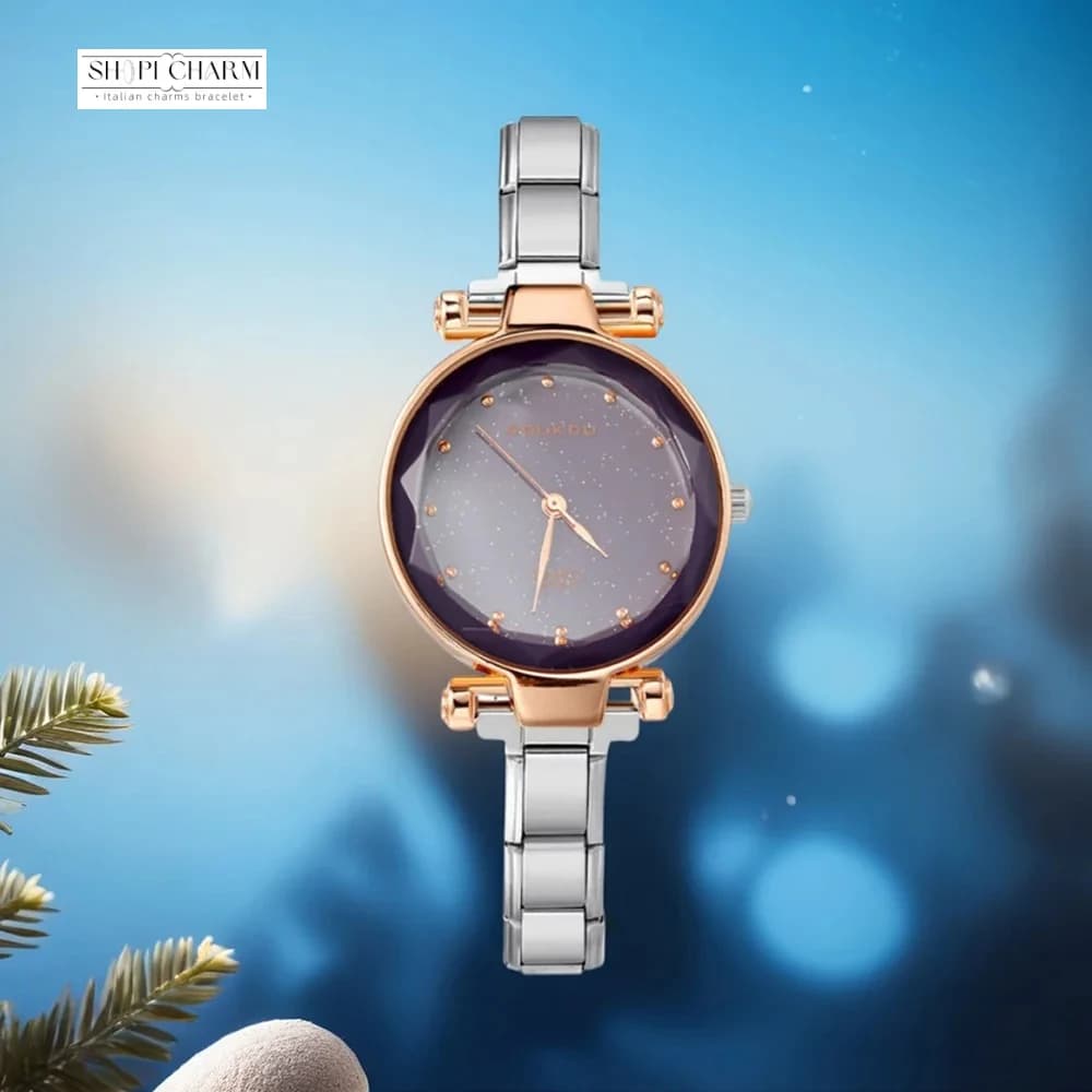 Shopi Trendy Starlit Sky Round Women's Watch Quartz Wrist Watch Bracelet with Italian Stainless Steel Pendant Drop Transport Wholesale