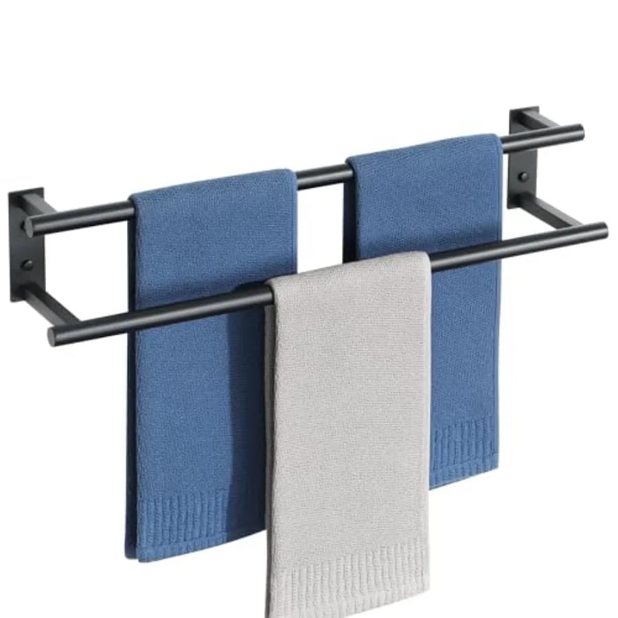 Portasciugamani Doppio da Parete per Bagno, Porta Asciugamani in Acciaio Inox SUS304 per Lavabo