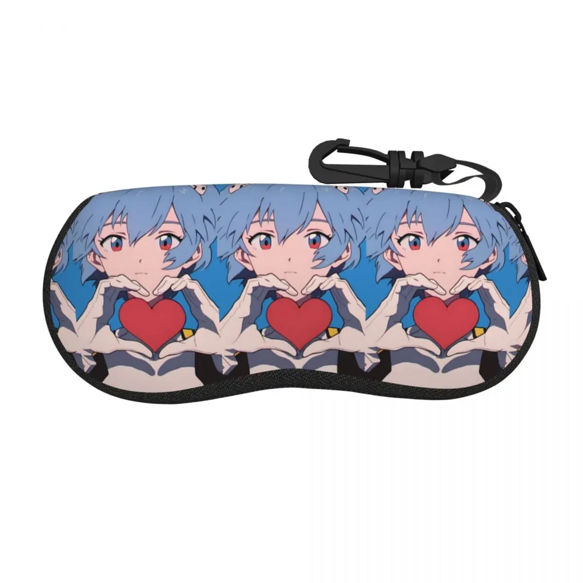 Custom Kawaii Anime E-Evangeliones Love Eyeglass Glasses Case Men Women Soft Classical Sunglasses Protective Pouch