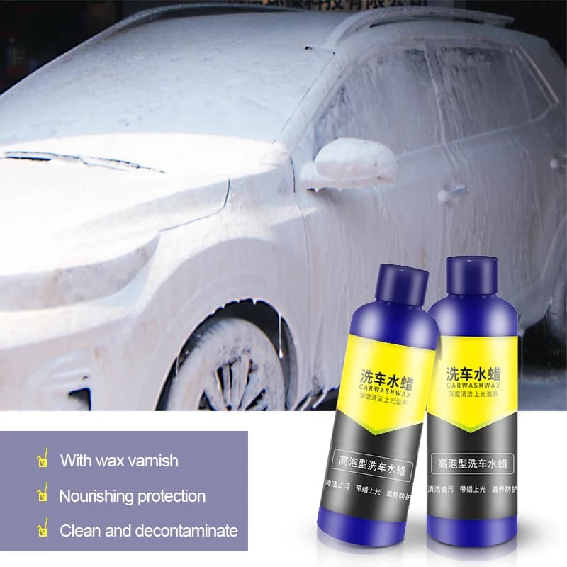 100ml Cera per lavaggio auto Potente shampoo per la pulizia dell'auto Liquido per la pulizia multifunzionale Sapone per auto Fluido Accessori per lavaggio auto