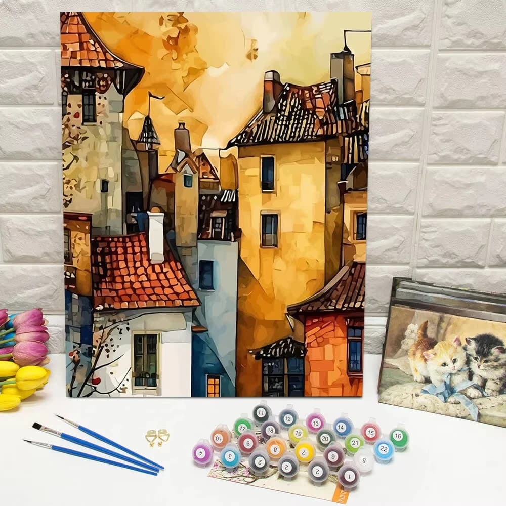 DIY Digital Oil Painting House Drawing By Numbers Landscape Paint By Number Adult Kit Scenery Living Room Modern Home Decor Gift