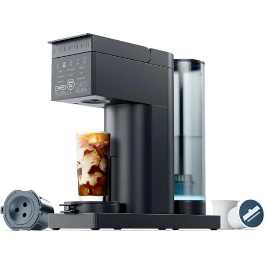 Macchina da Caffè Monodose Caffeinator per Capsule K-Cup e Caffè Macinato, con Impostazioni di Forza di Infusione, Funzione Caffè Freddo, 48