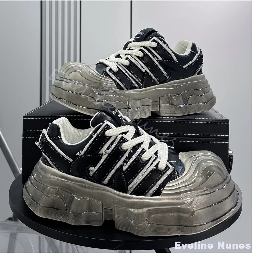 Thick-soled Chunky Sneakers Men 2025 Winter New Style Super Popular Dad Shoes Niche and Unique Height-increasing Men's Shoes