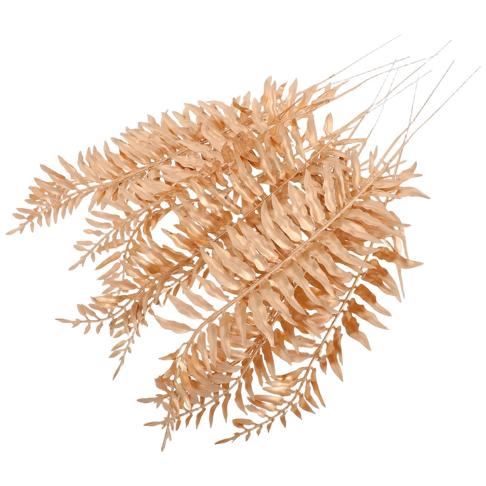 10 golden fake leaves for vase decorations, realistic artificial branches, wedding decorations, parties and house, stems of simulated plants diy