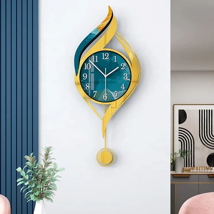 Nordic Style Modern Light Luxury Fancy Decorative Swing Wall Clock Art for Living Room