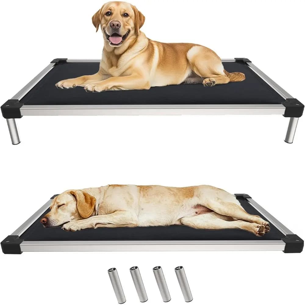 Cuccia rialzata per cani, lettino rialzato, resistente e lavabile, adatta per interni/esterni/campeggio, cani di taglia extra-large, 56 L x 31 L x 7,3 H, Blu
