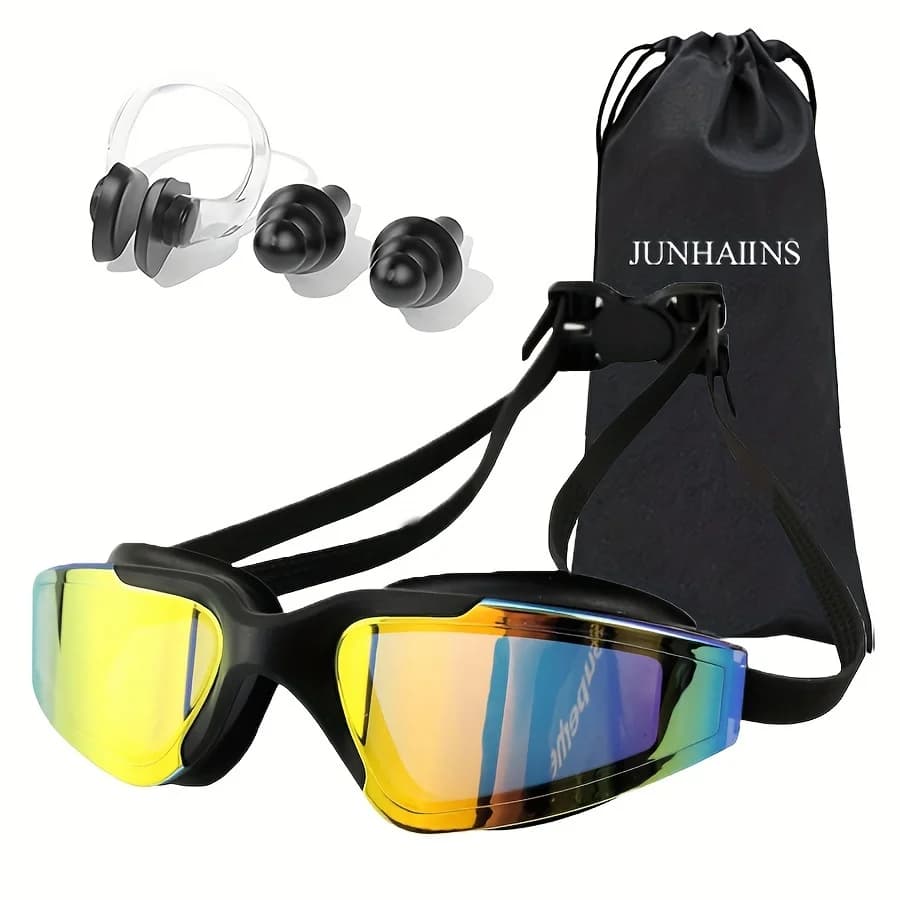 Competitive swimwear with large frame - Anti-fog PC lens, silicone seal, leak-proof for adult training and water sports