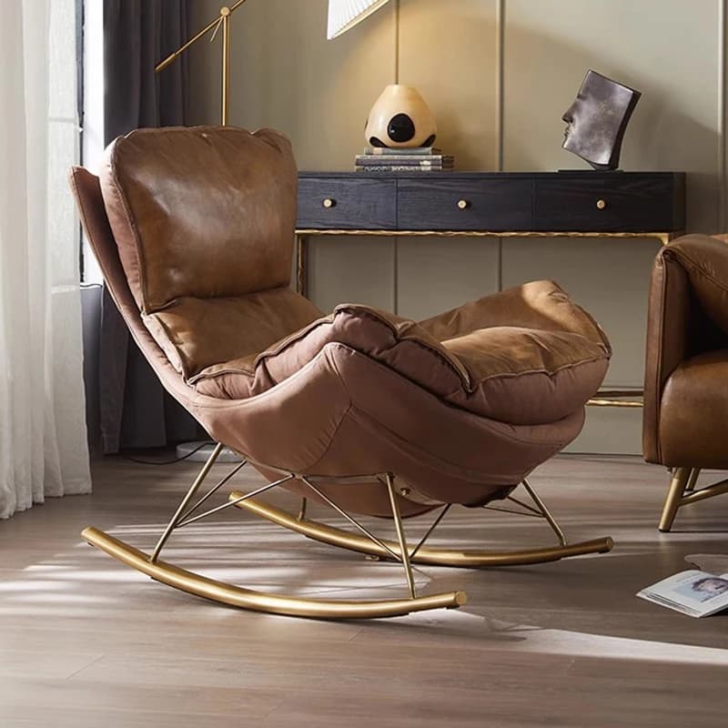 Sedie di Lusso in Stile Nordico per Soggiorno, Poltrone a Dondolo per Gaming e Camera da Letto, Comodi Fauteuils da Lettura di Design, Arredamento per la Casa