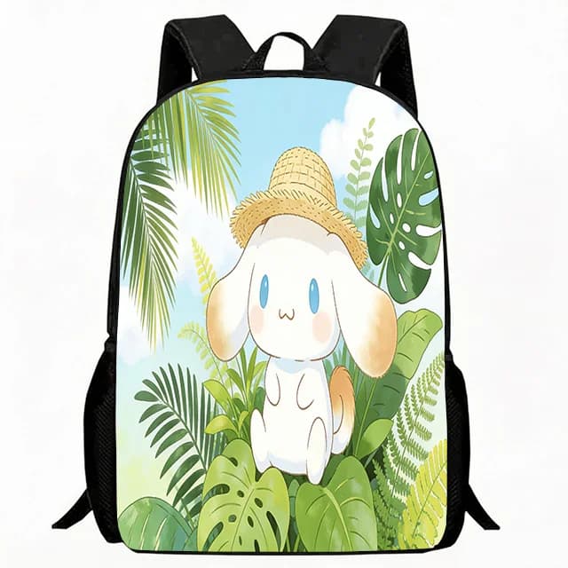 Zaino per Bambini con Stampa Cane Cartone Animato, Design Cappello Fragola Giungla Tropicale, Leggero e Traspirante, Regolabile, per la Scuola