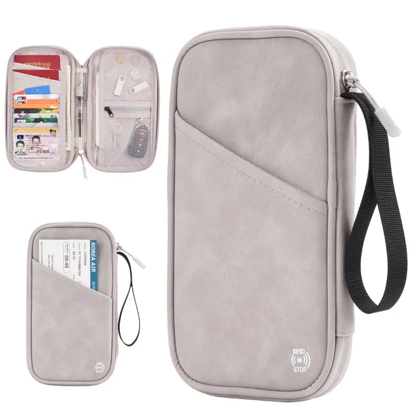 Nuova borsa protettiva per passaporto da viaggio antifurto Porta passaporto multifunzionale RFID Porta carte portatile per raccolta documenti
