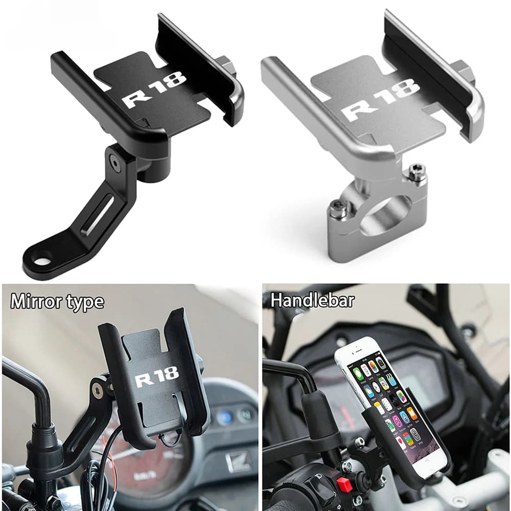 Supporto per Telefono Cellulare e GPS in Alluminio per Moto BMW R18 R 18 2020-2022 2023, Estensore per Specchietto Retrovisore