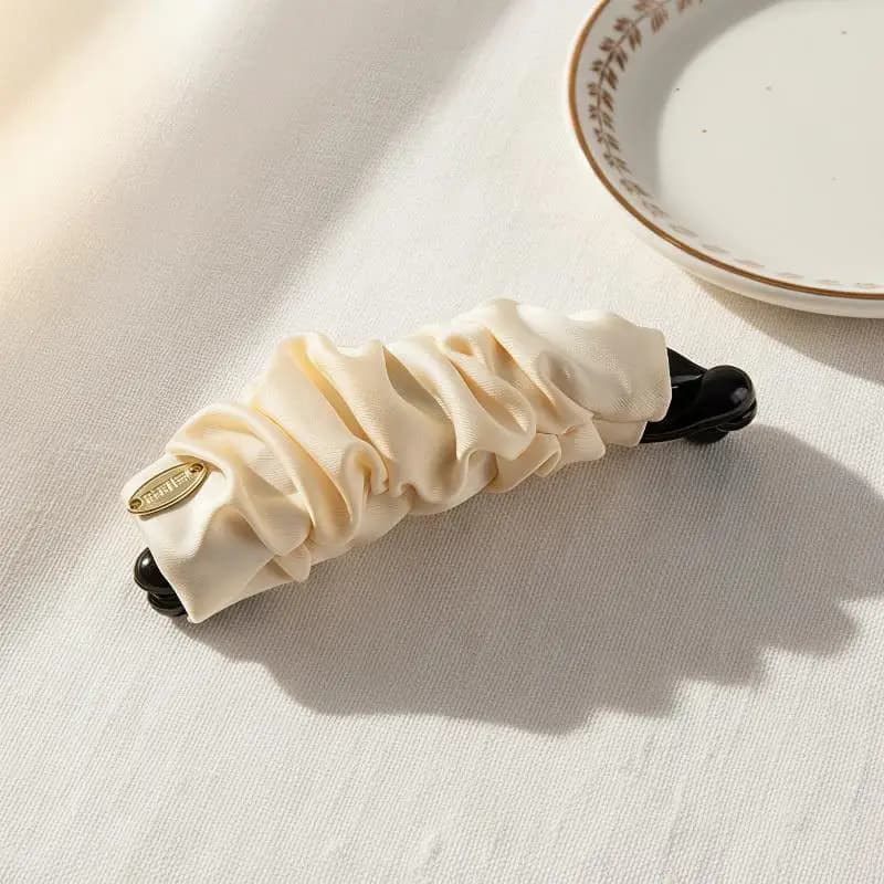 Solid Fold Satin Banana Hairpin Anti-slip High Ponytail Holder Hair Clip for Women Workout Gym Sports Activities