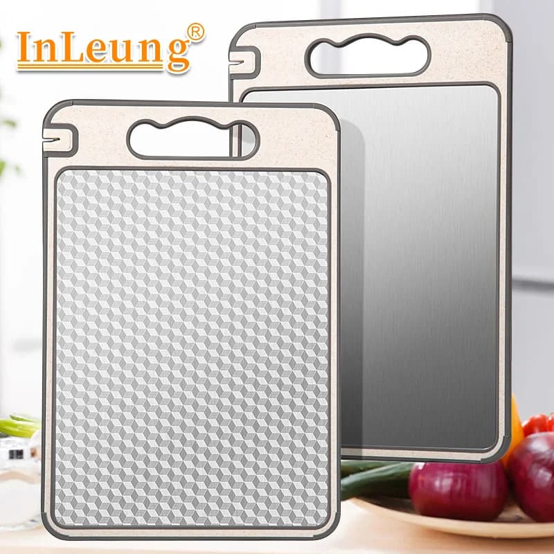 Cutting Board Food Grade Pure Titanium Cutting Board Diamond Pattern Wheat Straw PP Kitchen Chopping Board Durable Easy Clean