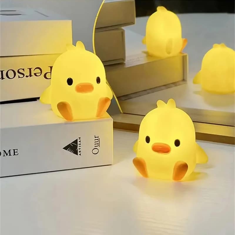 Lampada da notte a forma di anatra, decorazione per la camera da letto, simpatica luce notturna a forma di animale, regalo di Natale per bambini, lampada da comodino per la camera dei bambini.