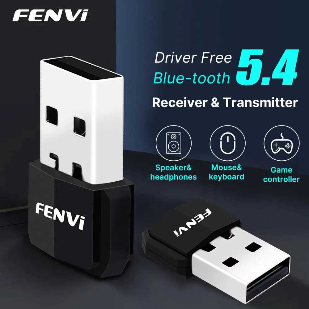 FENVI USB Bluetooth 5.4 Adapter Transmitter Bluetooth Receiver 5.3 Dongle Wireless USB Adapter for Mouse Keyboard Speaker Music