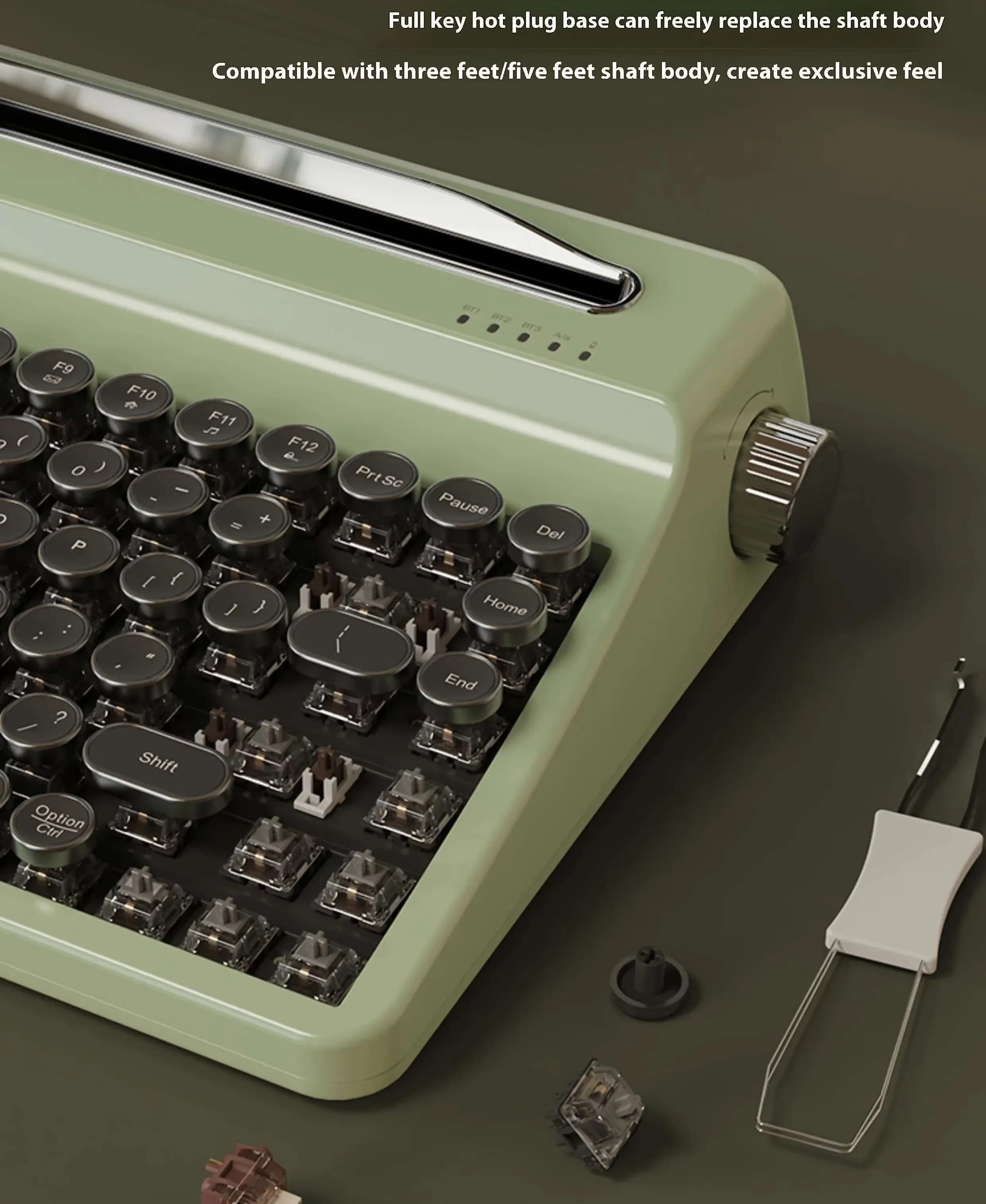 QL75 Customized Three Mode Mechanical Keyboard Typewrite Keyboard Hot Swappable with Control Knob VIA QMK Dynamic RGB PC