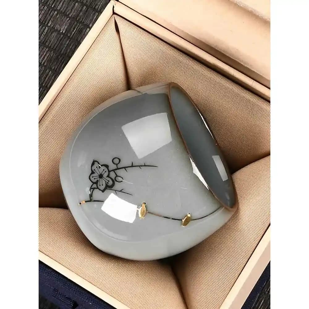 Rongqi Ceramic Tea Cup Gongyao Chess Set Owner Cup Home Use Tea Appreciation Cup Personal Dedicated Small Tea Bowl Gift Box