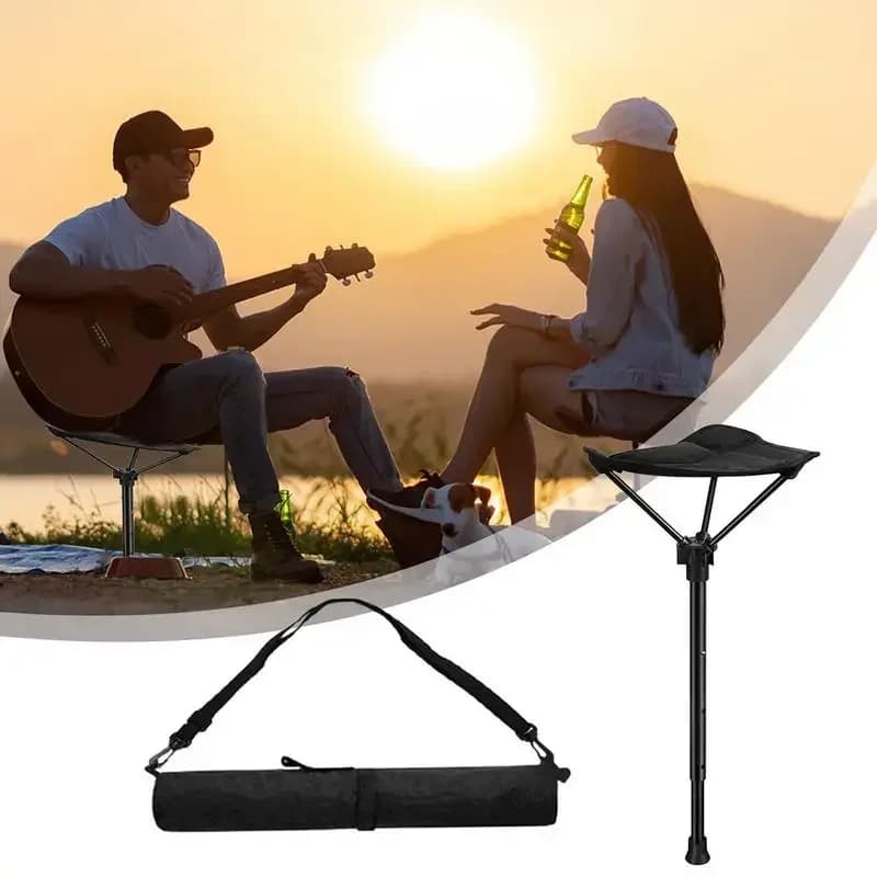 Camping stool trekking chair retractable folding chair outdoor stool to a durable leg seat for camping fishing hiking gardening