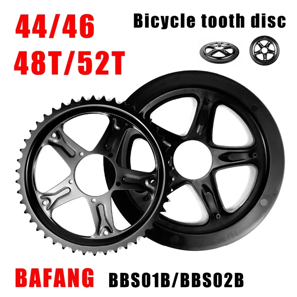 Ruota a catena BAFANG con coperchio pignone corona dentata lama 44T 46T 48T 52T per pignone motore BAFANG BBS01 BBS02 Mid Drive